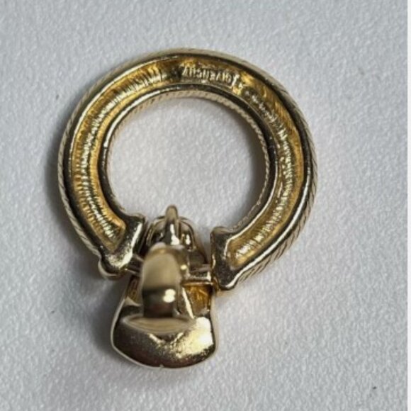 GIVENCHY VINTAGE Dangle EARRINGS Clip-on Gold Plated NEW RARE 1.20"Lx1"W - Picture 3 of 3